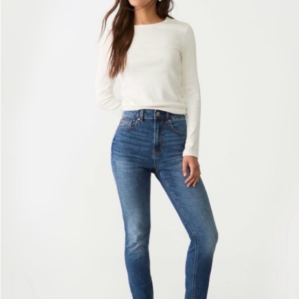 Stradivarius Skinny Super High Waist Dark Wash Blue Jeans size 36/ us 4